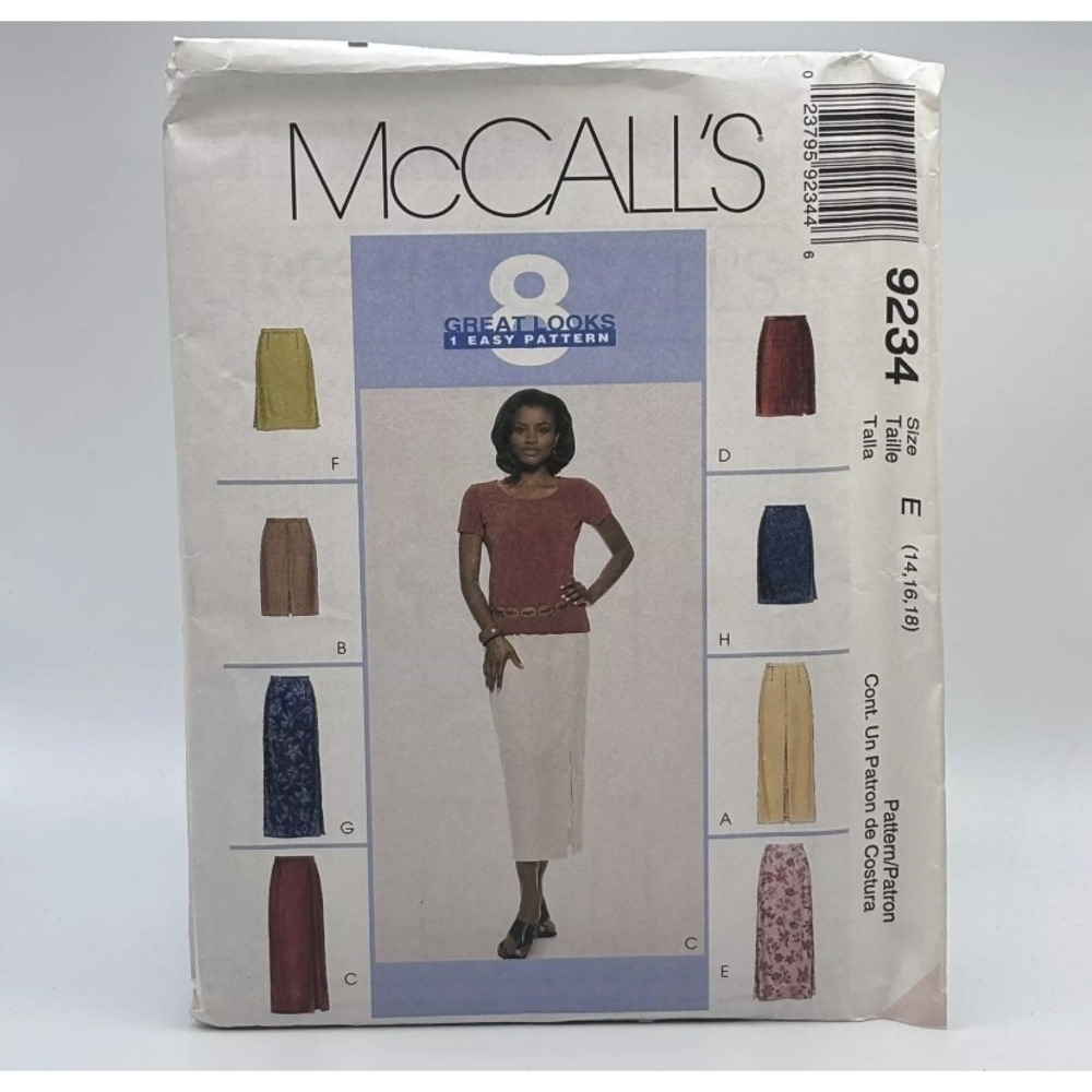 McCalls 9234 Misses Skirts 2 lengths Size 12-16 Sewing Pattern Uncut